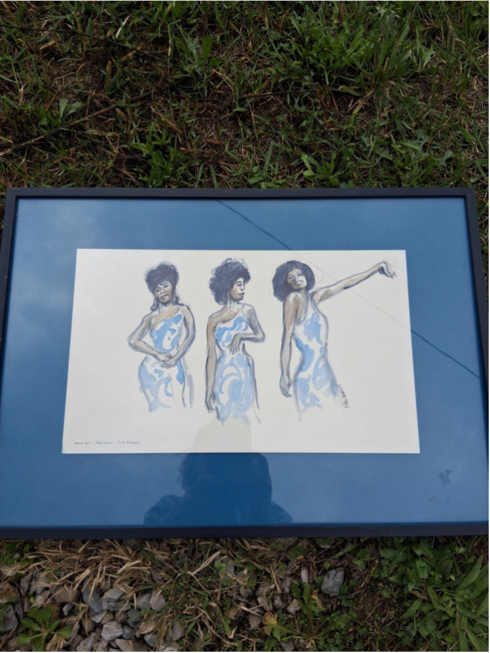 Watercolor painting of the supremes original signed twenty by fifteen inches